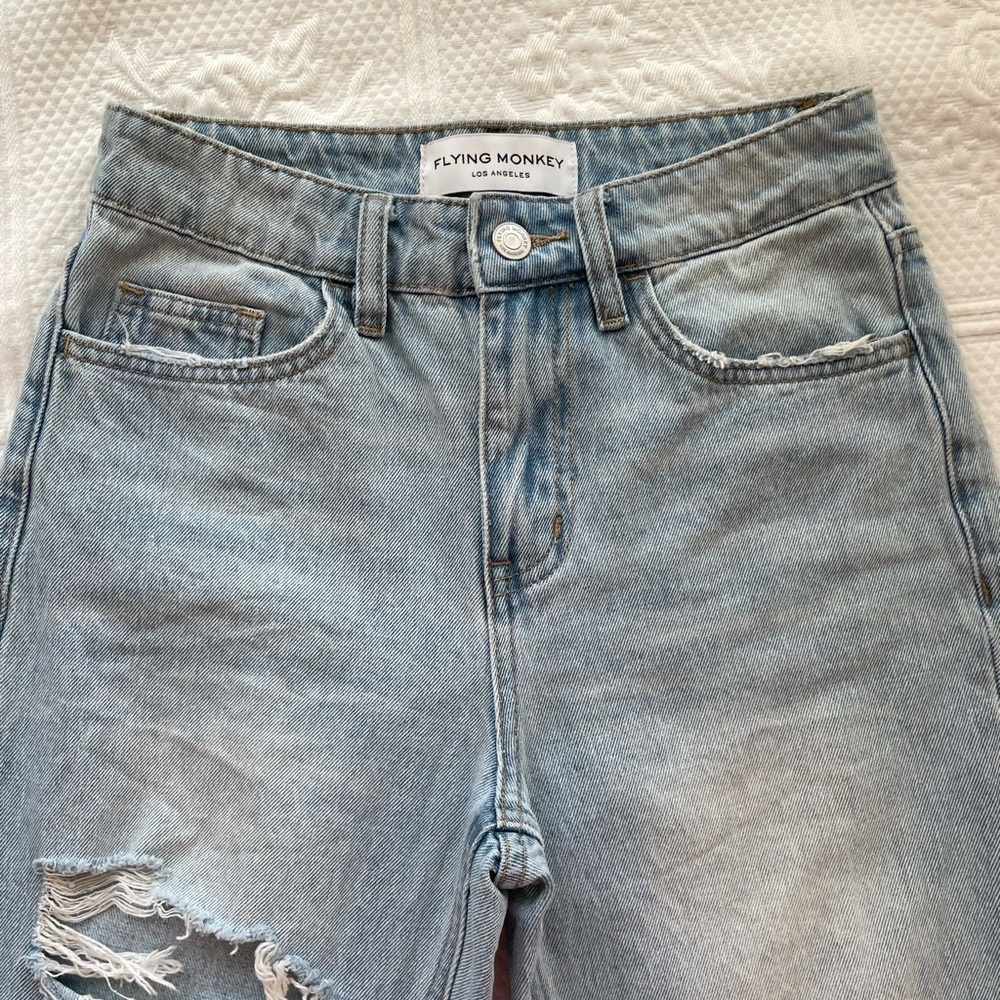 Buckle FLYING MONKEY Vintage Cropped Straight Jean Distressed Windfall 23 - Picture 6 of 14